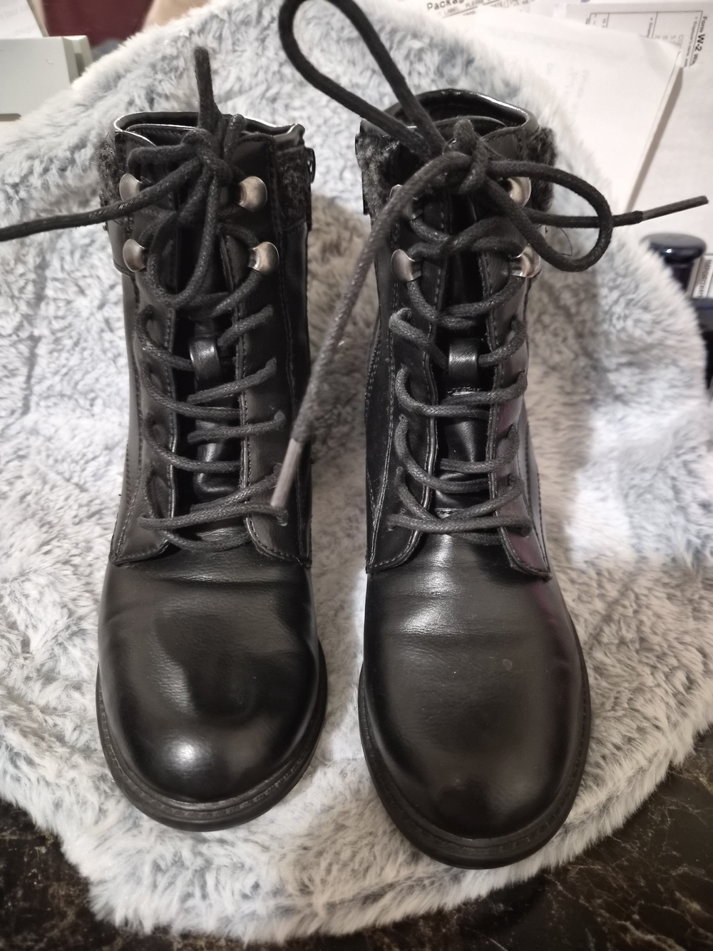 Women’s Black Lace-Up Combat Boots